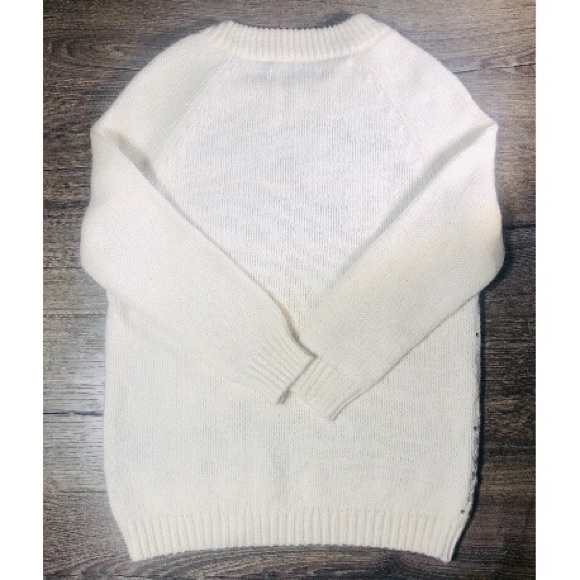 Snuggly White Sweater with Sequins! - Picture 3 of 3